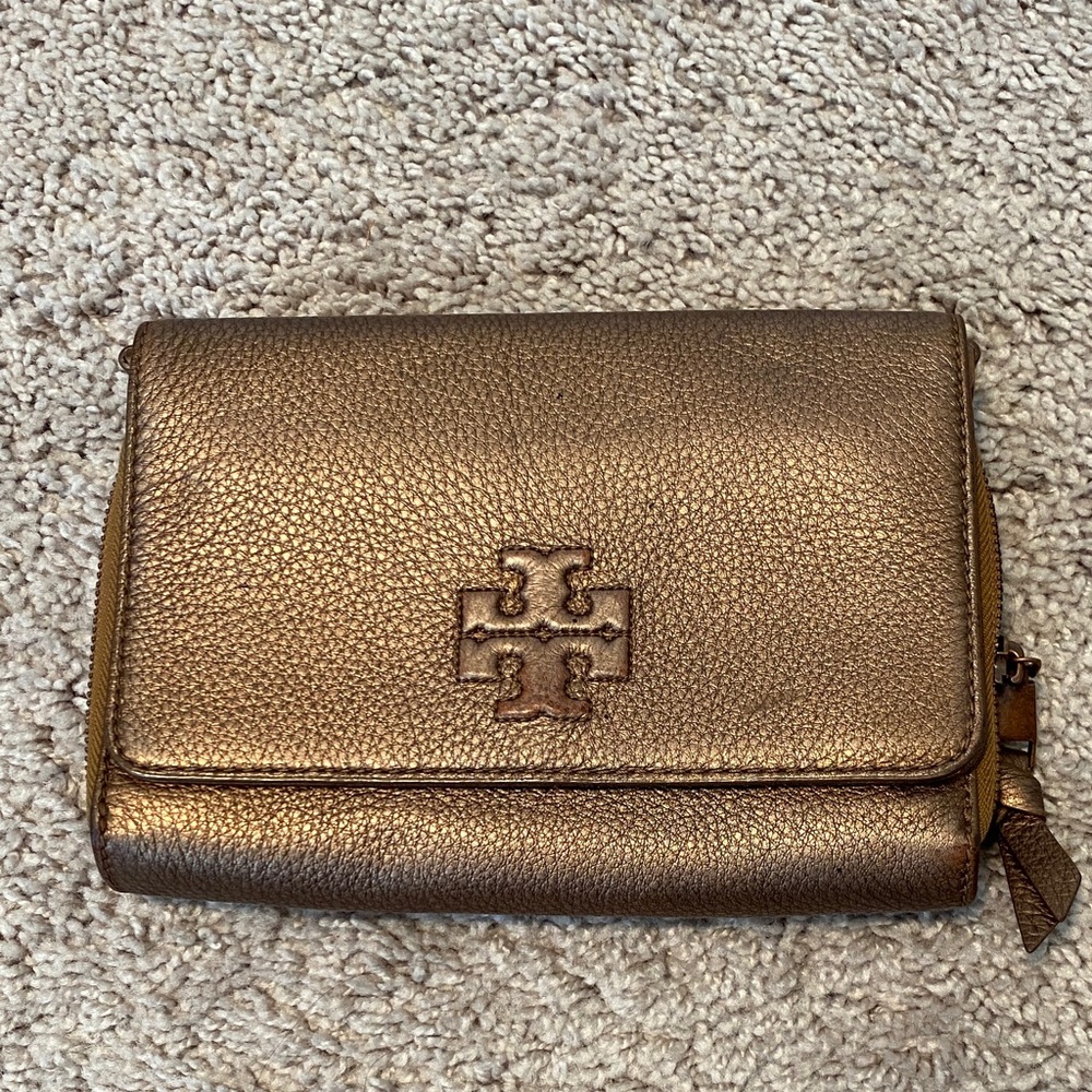 Tory Burch Shimmering Bronze Clutch